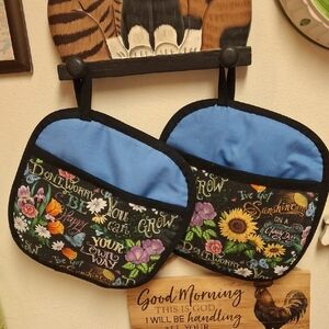 Floral and Quote Pot Holders